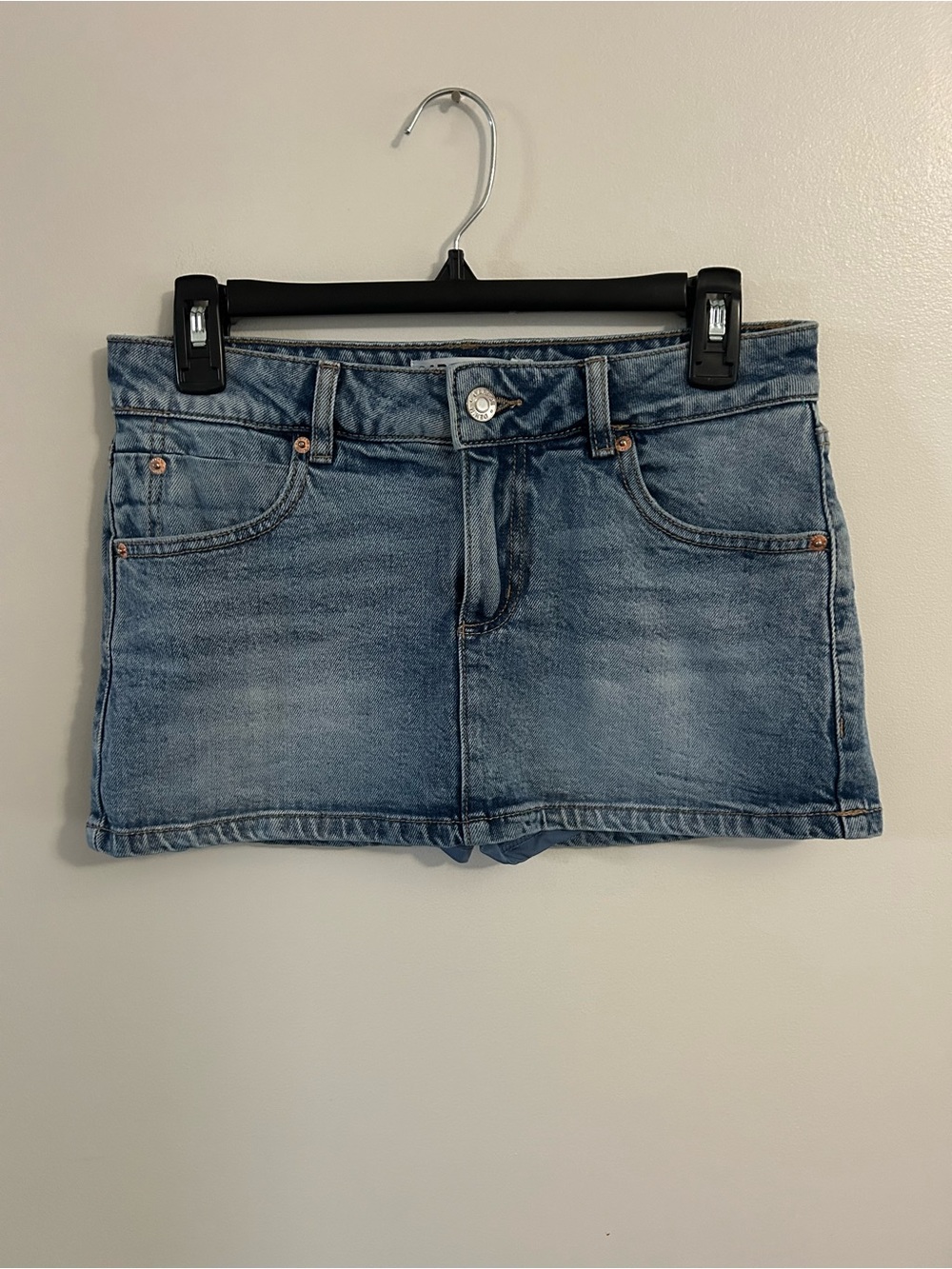 Garage Denim Micro Skort Skirt Blue Jean Built-In Shorts Women's Sz XS